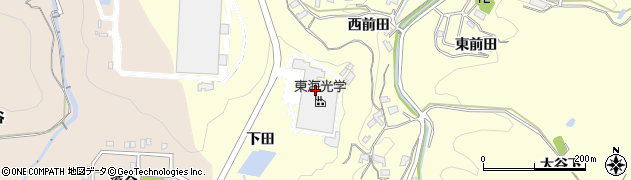 愛知県岡崎市恵田町（下田）周辺の地図