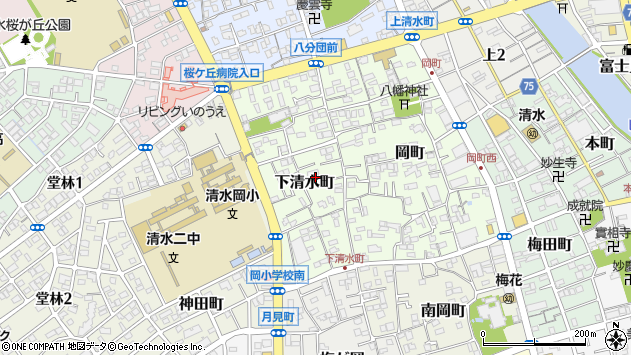 〒424-0939 静岡県静岡市清水区下清水町の地図