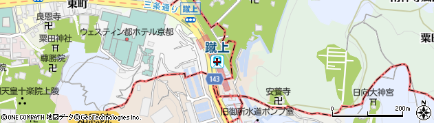 蹴上駅周辺の地図
