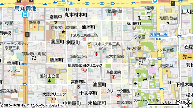 〒604-8074 京都府京都市中京区朝倉町の地図
