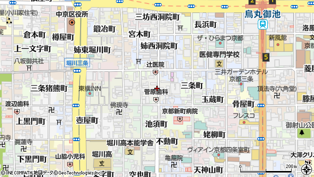 〒604-8242 京都府京都市中京区柳水町の地図
