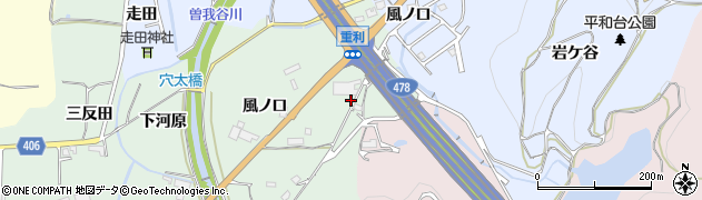 京都府亀岡市曽我部町重利風ノ口周辺の地図