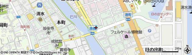 静岡市役所文化・観光施設　清水港船宿記念館周辺の地図