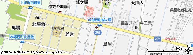 愛知県豊田市畝部西町（鳥居）周辺の地図