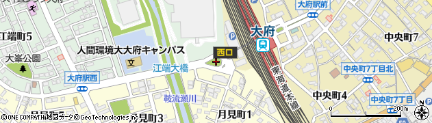 大府駅前周辺の地図