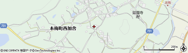京都府亀岡市本梅町西加舎（下条）周辺の地図