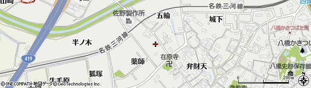 愛知県知立市八橋町薬師周辺の地図