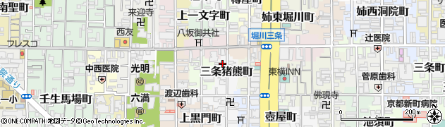 京都府京都市中京区三条猪熊町周辺の地図