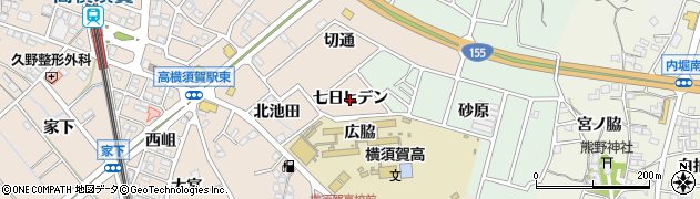 愛知県東海市高横須賀町（七日ヒデン）周辺の地図