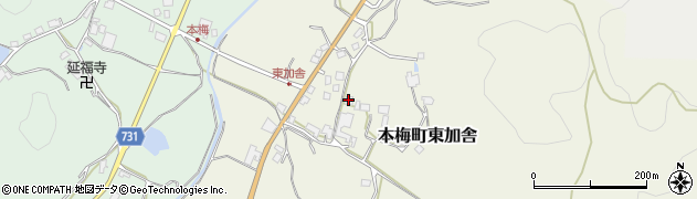 京都府亀岡市本梅町東加舎（磐ノ上）周辺の地図