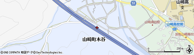 兵庫県宍粟市山崎町木谷周辺の地図