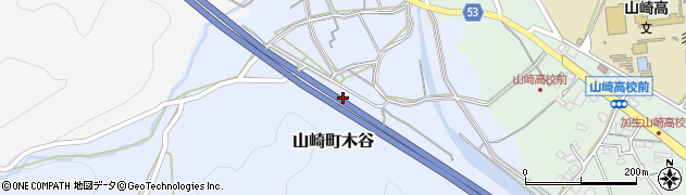 兵庫県宍粟市山崎町木谷周辺の地図