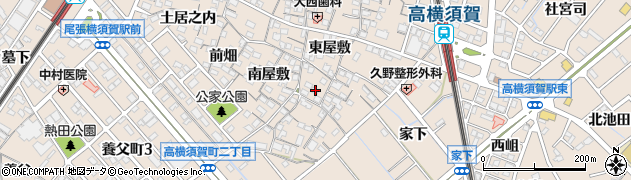 愛知県東海市高横須賀町東屋敷82周辺の地図