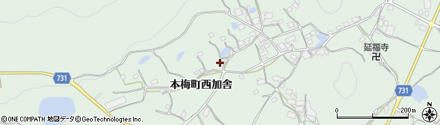 京都府亀岡市本梅町西加舎（斧磨）周辺の地図