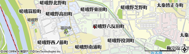 京都府京都市右京区嵯峨野六反田町周辺の地図