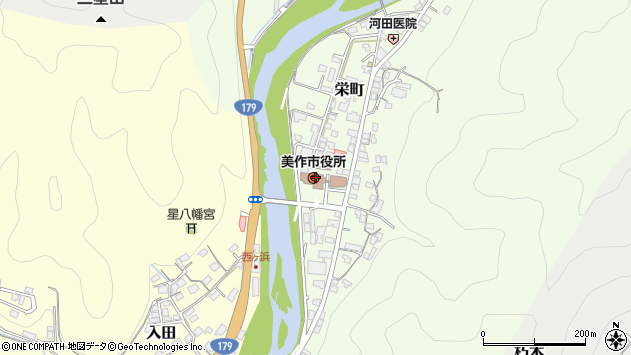 〒707-0000 岡山県美作市（以下に掲載がない場合）の地図