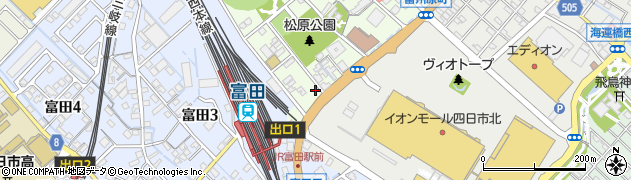 松屋 四日市富田店周辺の地図