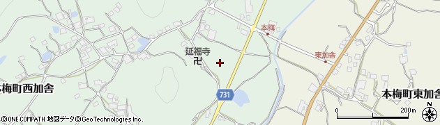 京都府亀岡市本梅町西加舎（稲場）周辺の地図