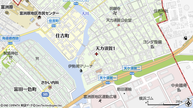 〒510-8001 三重県四日市市天カ須賀の地図