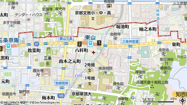 〒605-0024 京都府京都市東山区土居之内町の地図
