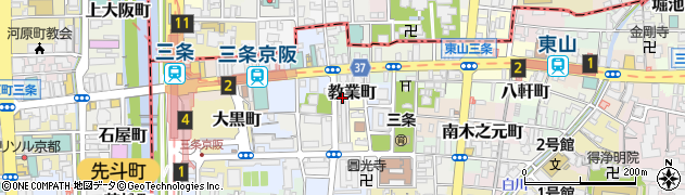 京都府京都市東山区教業町周辺の地図