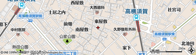 愛知県東海市高横須賀町東屋敷76周辺の地図