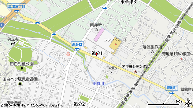 〒525-0047 滋賀県草津市追分の地図