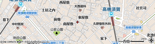 愛知県東海市高横須賀町東屋敷84周辺の地図