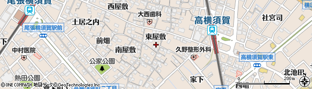 愛知県東海市高横須賀町東屋敷67周辺の地図