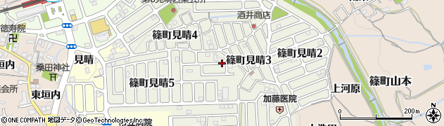 京都府亀岡市篠町見晴周辺の地図