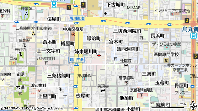 〒604-8262 京都府京都市中京区宗林町の地図