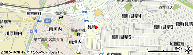 京都府亀岡市篠町篠見晴周辺の地図