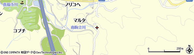 愛知県岡崎市駒立町（マルタ）周辺の地図