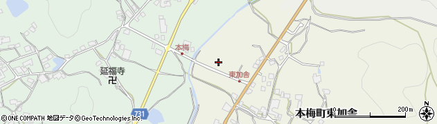 京都府亀岡市本梅町東加舎（樋ノ口）周辺の地図
