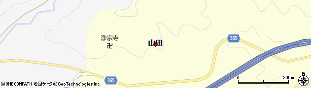 兵庫県佐用郡佐用町山田周辺の地図