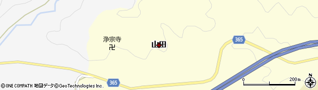 兵庫県佐用町（佐用郡）山田周辺の地図