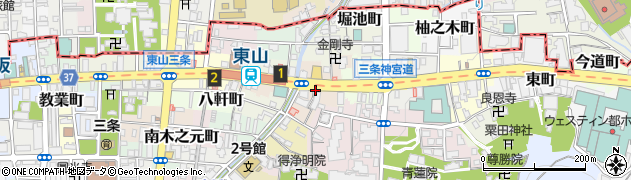 京都府京都市東山区五軒町周辺の地図