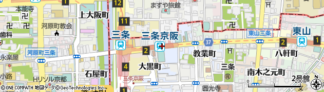 三条京阪駅周辺の地図