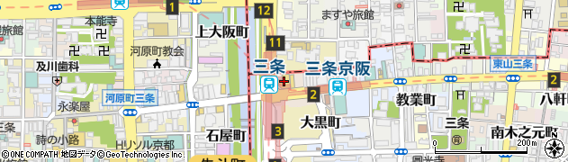 ミーツ京阪三条店周辺の地図