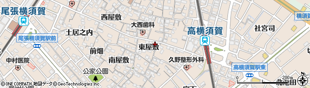 愛知県東海市高横須賀町東屋敷周辺の地図