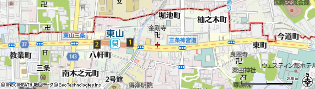 京都府京都市東山区五軒町123周辺の地図