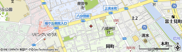 静岡県静岡市清水区岡町12周辺の地図