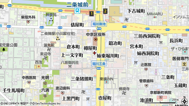 〒604-8323 京都府京都市中京区上八文字町の地図
