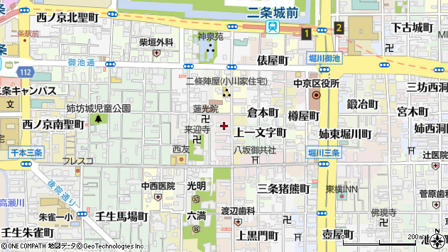 〒604-8327 京都府京都市中京区姉大宮町西側の地図