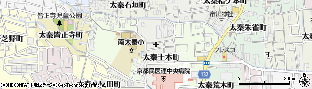 京都府京都市右京区太秦土本町周辺の地図