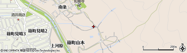 京都府亀岡市篠町山本（南垣内）周辺の地図