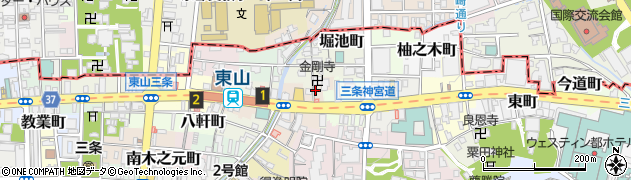 京都府京都市東山区五軒町124周辺の地図