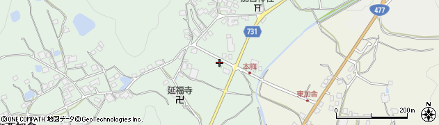 京都府亀岡市本梅町西加舎（塩賀）周辺の地図