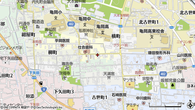 〒621-0866 京都府亀岡市旅籠町の地図