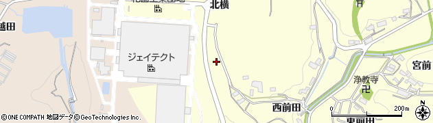 愛知県岡崎市恵田町（南横）周辺の地図